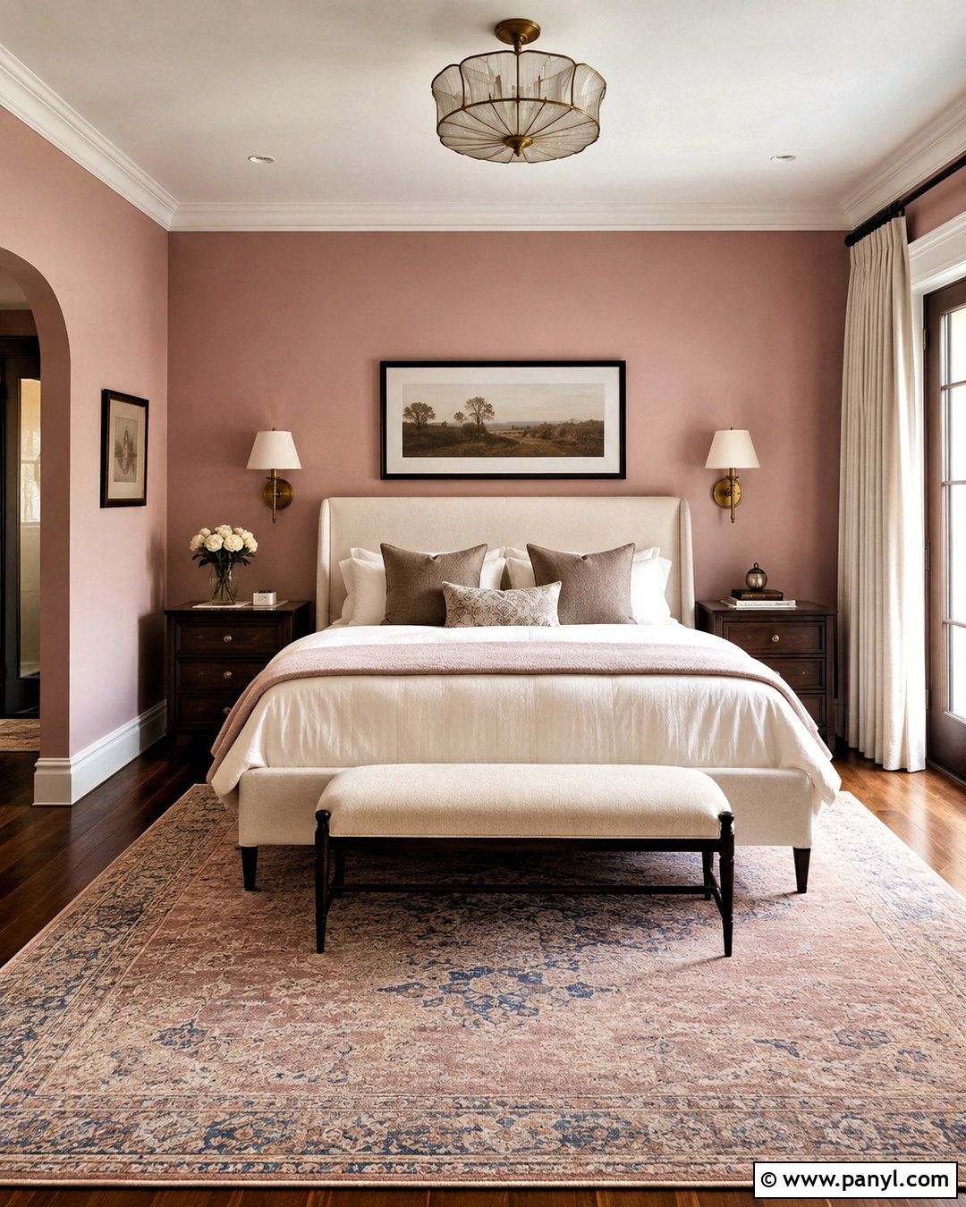 Soft Blush Walls With Walnut Floors - 20 Wall Colors That Go With Wood Floors