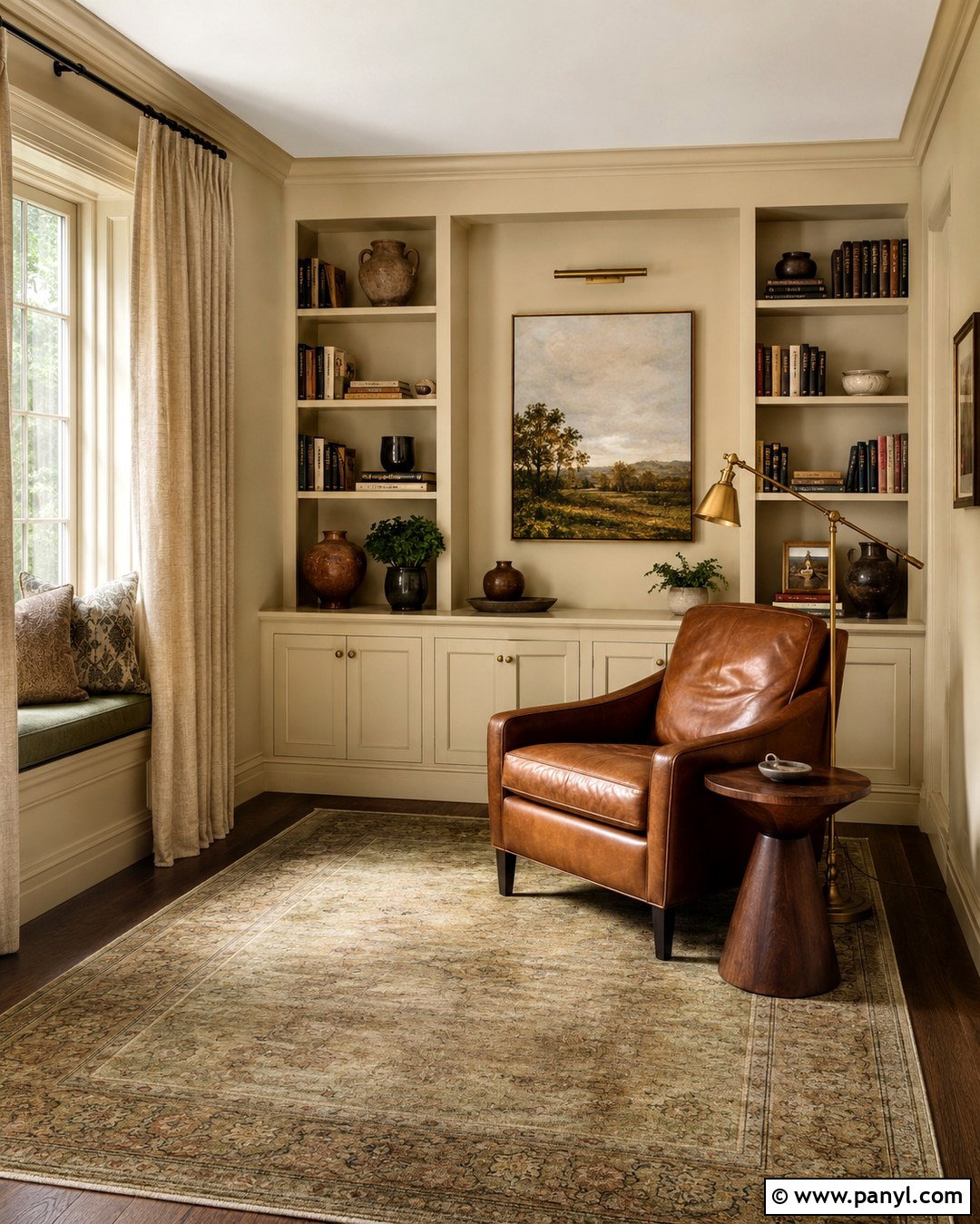 Soft Chamois Reading Room Walls - 20 Benjamin Moore White Walls