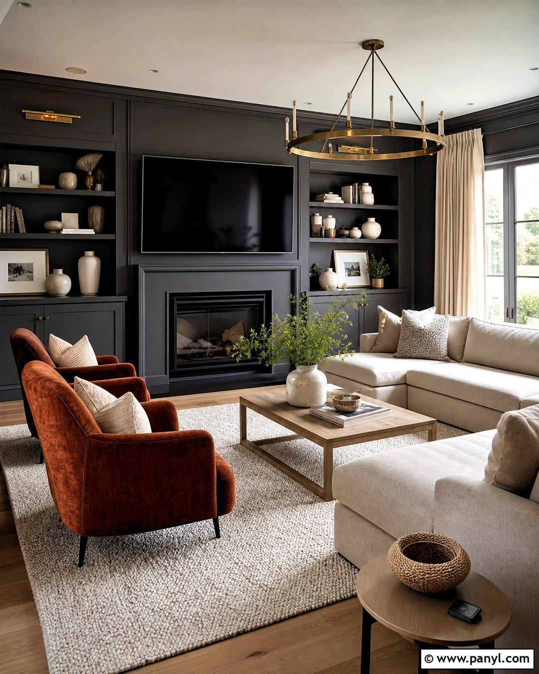 Soft Charcoal Family Room - 20 family room paint color ideas