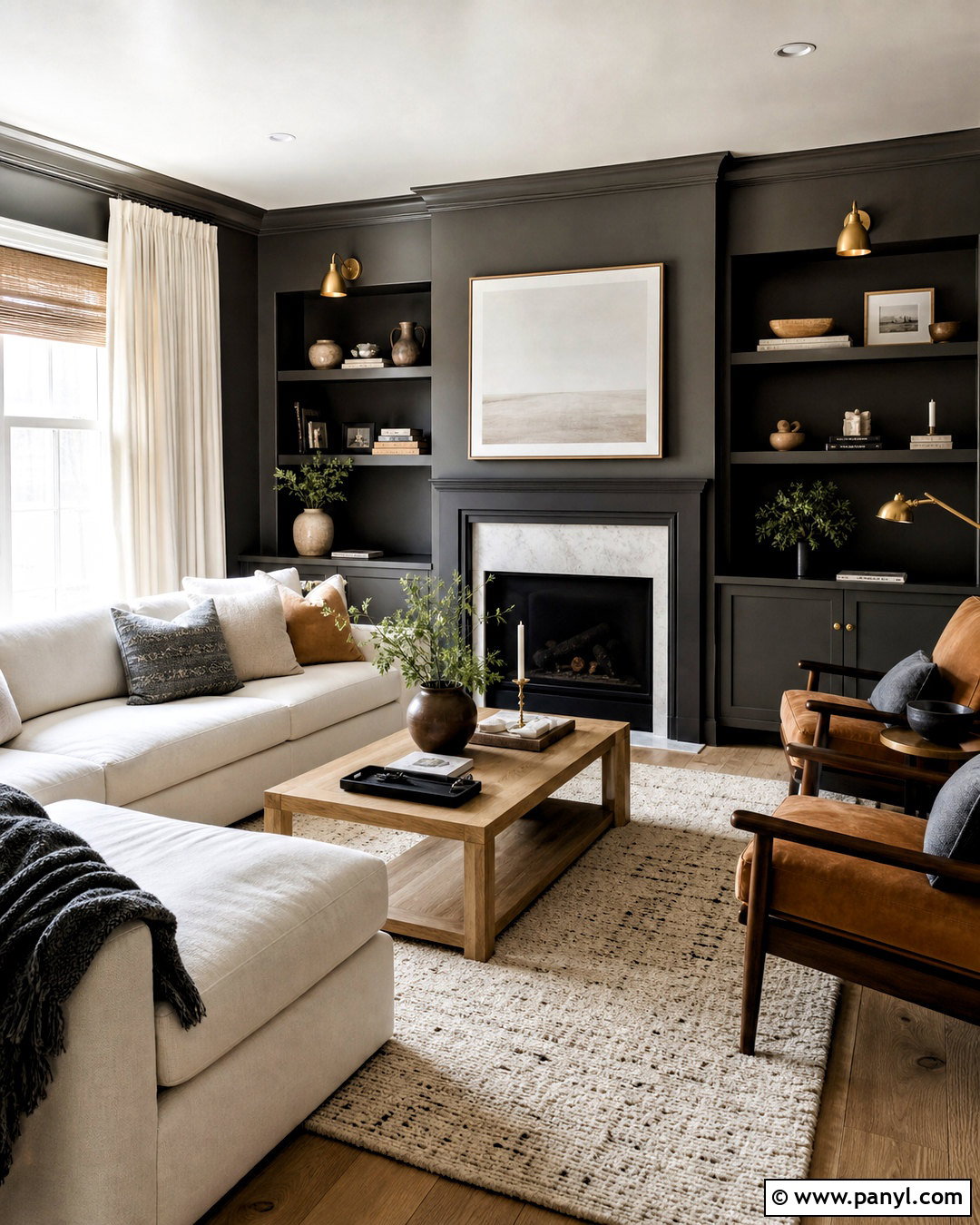 Soft Charcoal Living Room - 20 calming paint colors for living room ideas