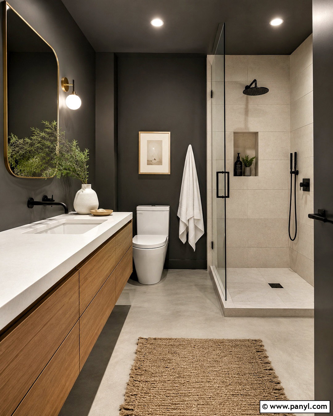 Soft Charcoal Small Bathroom - 20 paint colors for small bathrooms