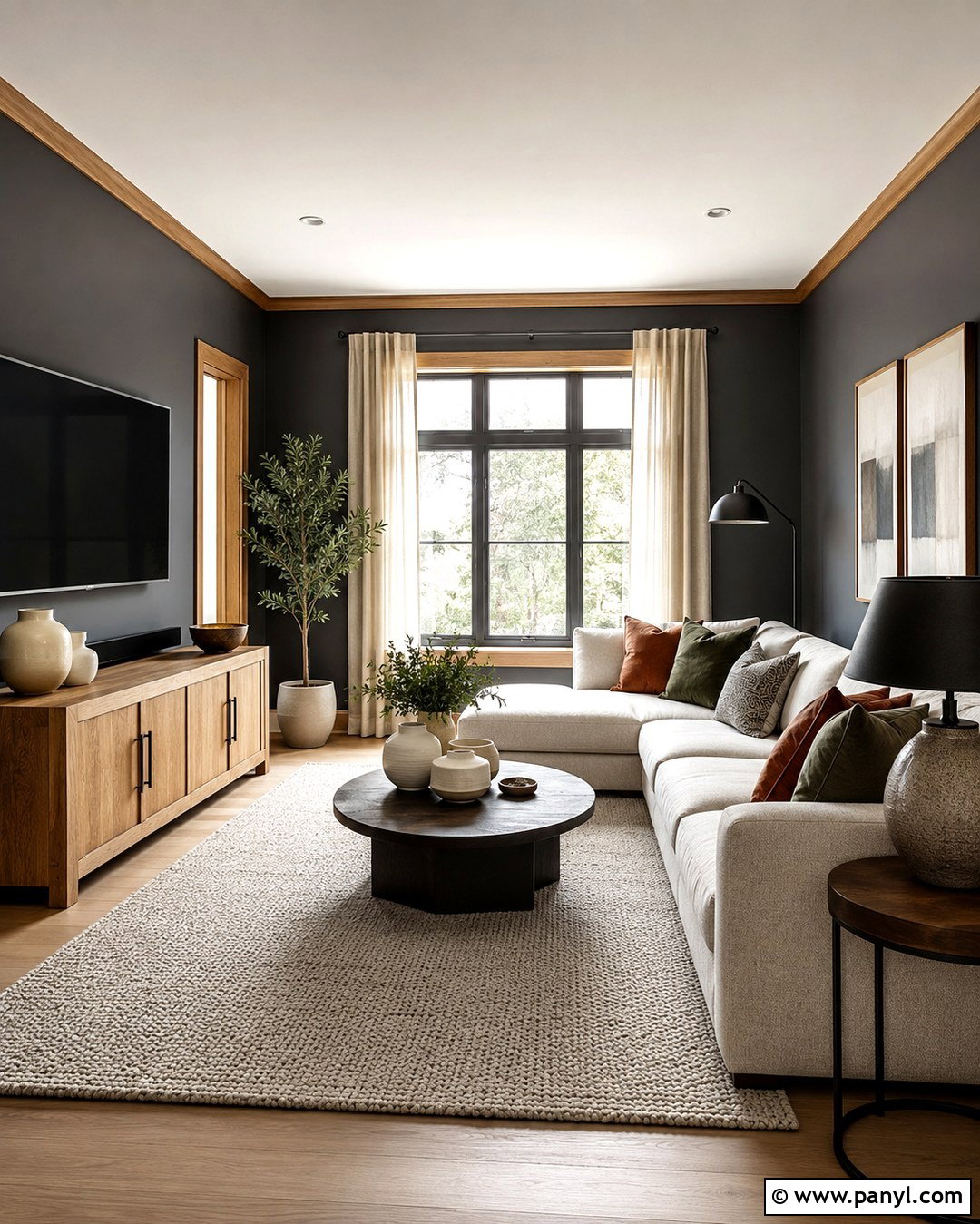 Soft Charcoal Walls With Oak Trim - 20 Paint Color With Oak Trim Ideas
