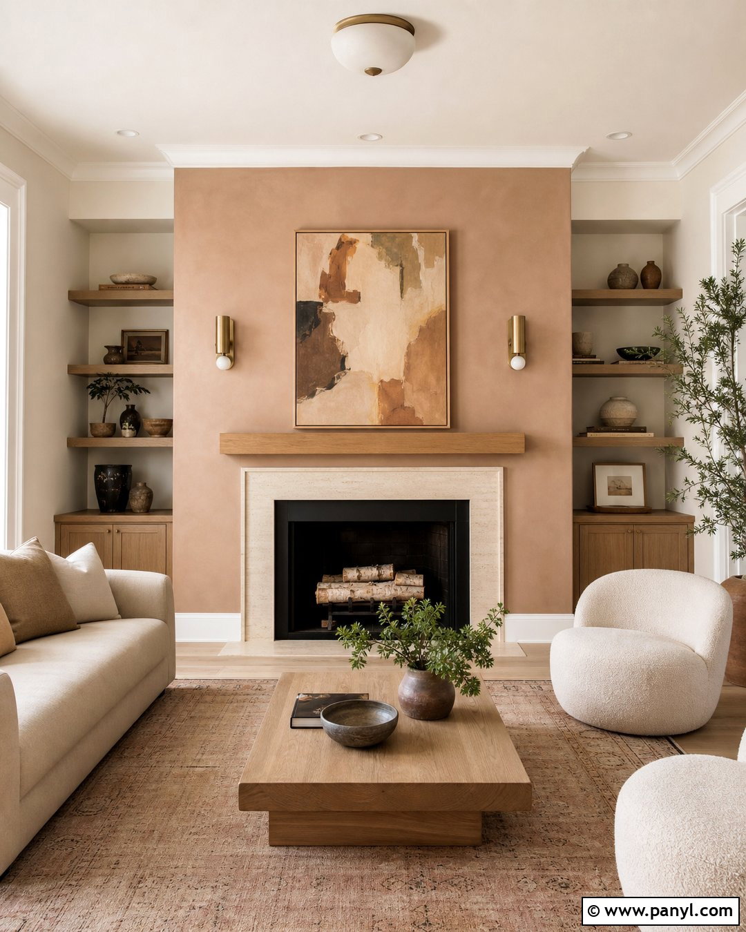 Soft Clay Fireplace Wall - 25 Fireplace Wall Paint Ideas