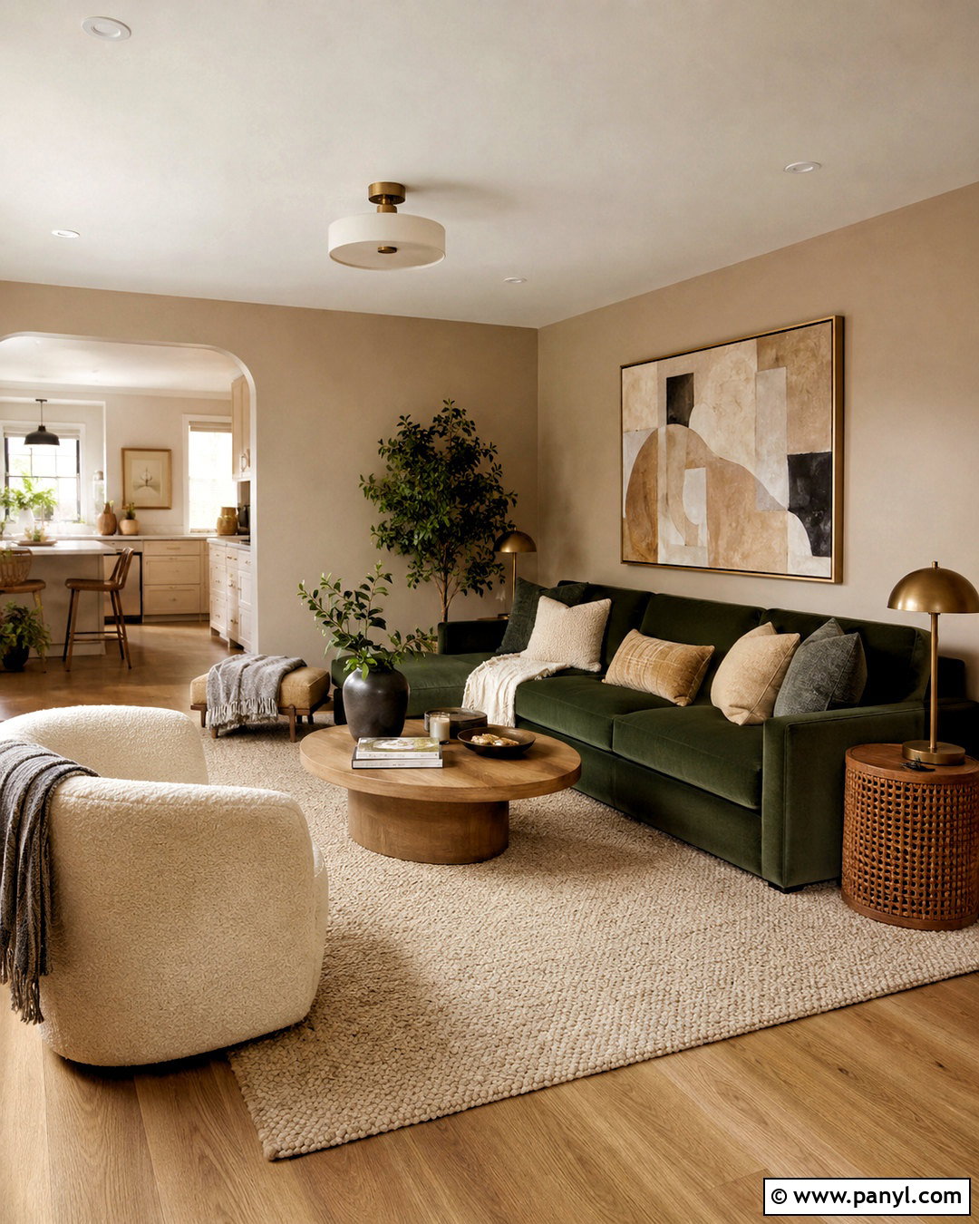 Soft Clay Wall Color With Green Sofa - 35 Wall Color For Green Sofa Ideas