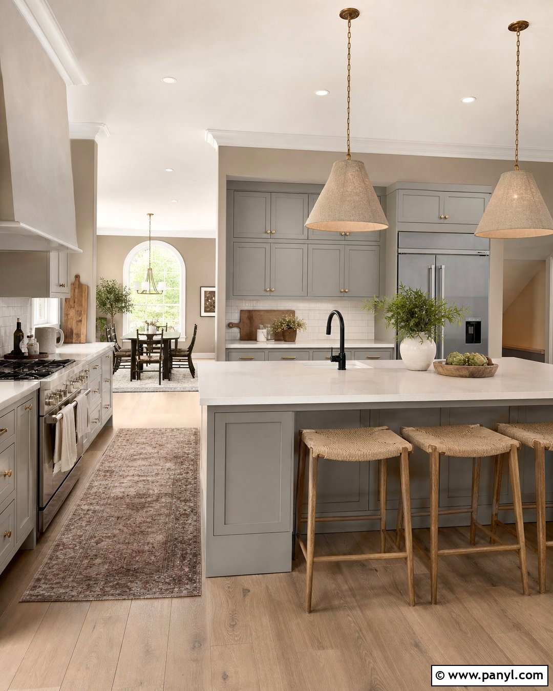 Soft Clay Walls With Grey Kitchen Cabinets - 30 Grey Kitchen Cabinets Wall Color Ideas