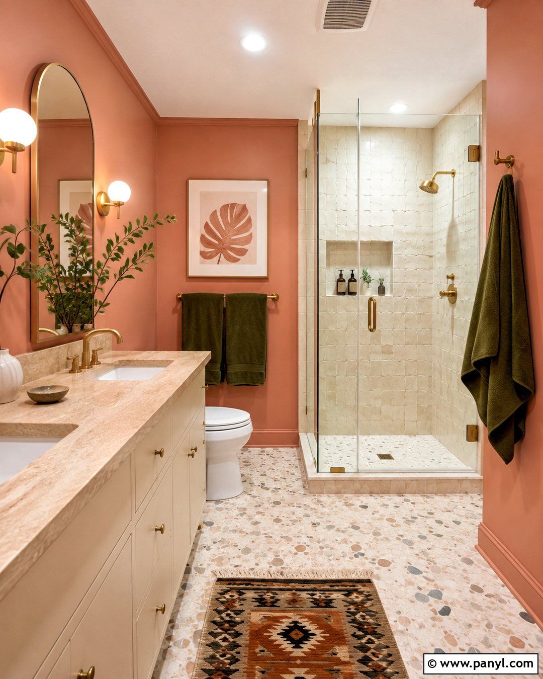 Soft Coral Bathroom - 35 trending bathroom colors