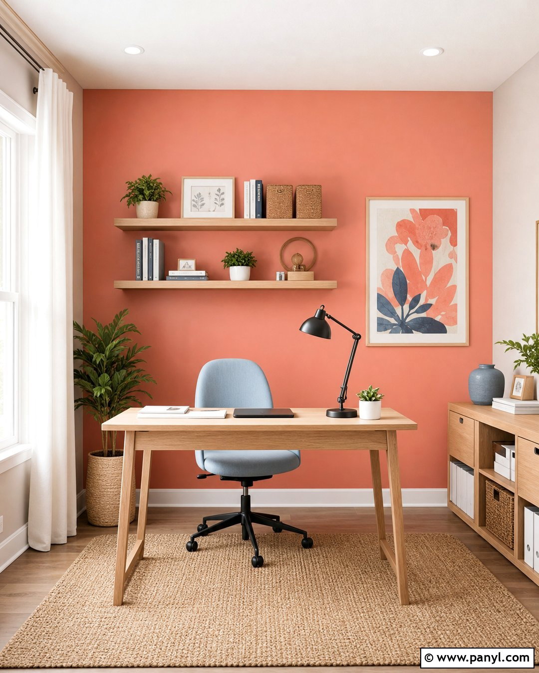 25 Home Office Accent Wall Color Ideas for a Focused Space