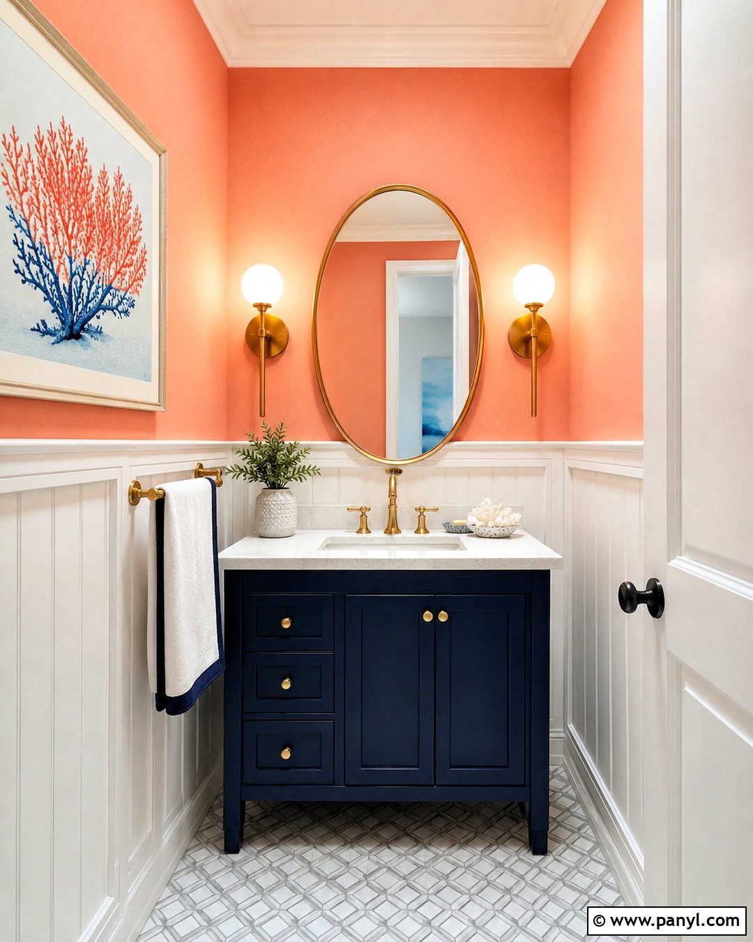Soft Coral Powder Room - 20 powder room paint colors