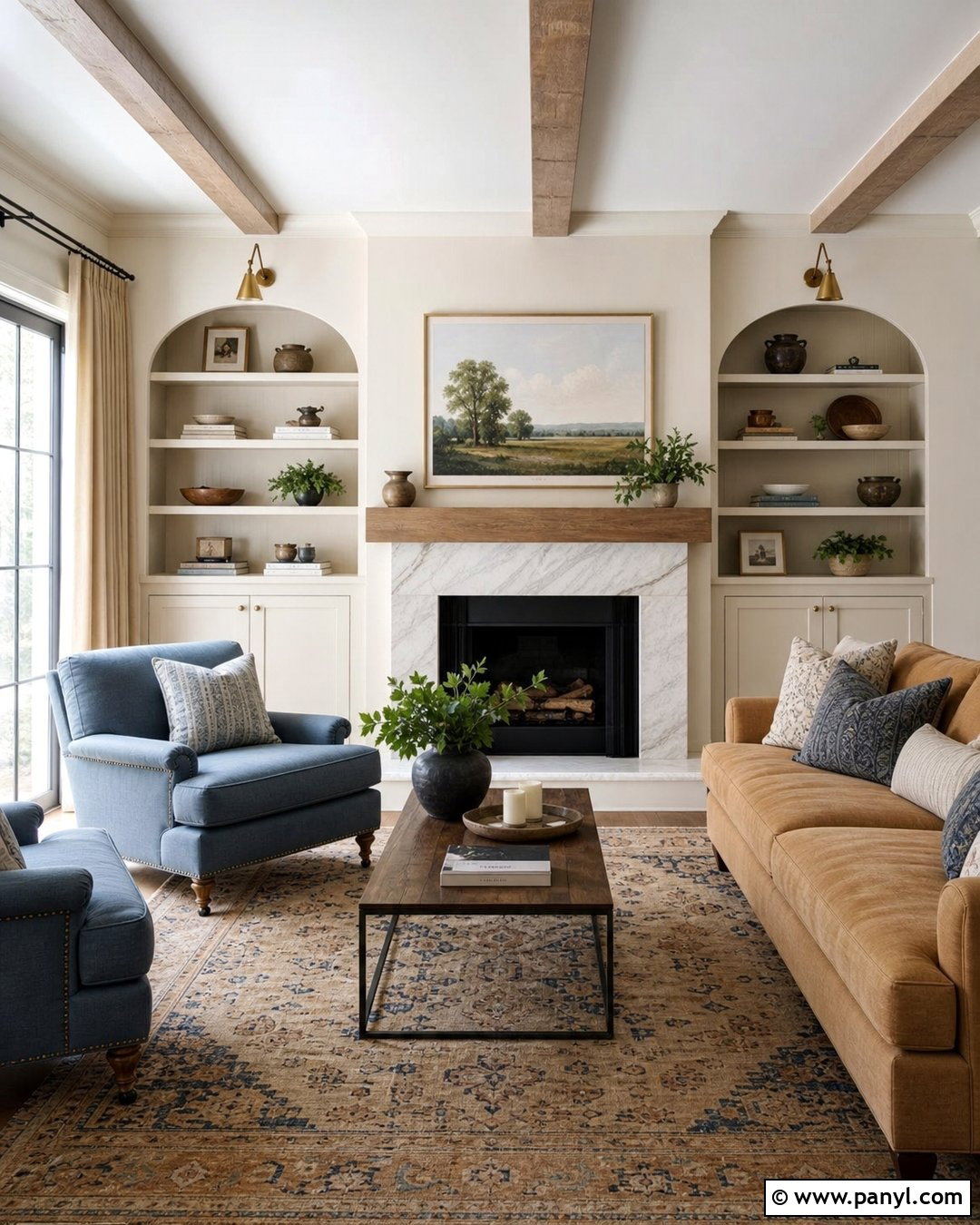 Soft Cream Fireplace Accent Wall - 35 Fireplace Accent Wall Color Ideas