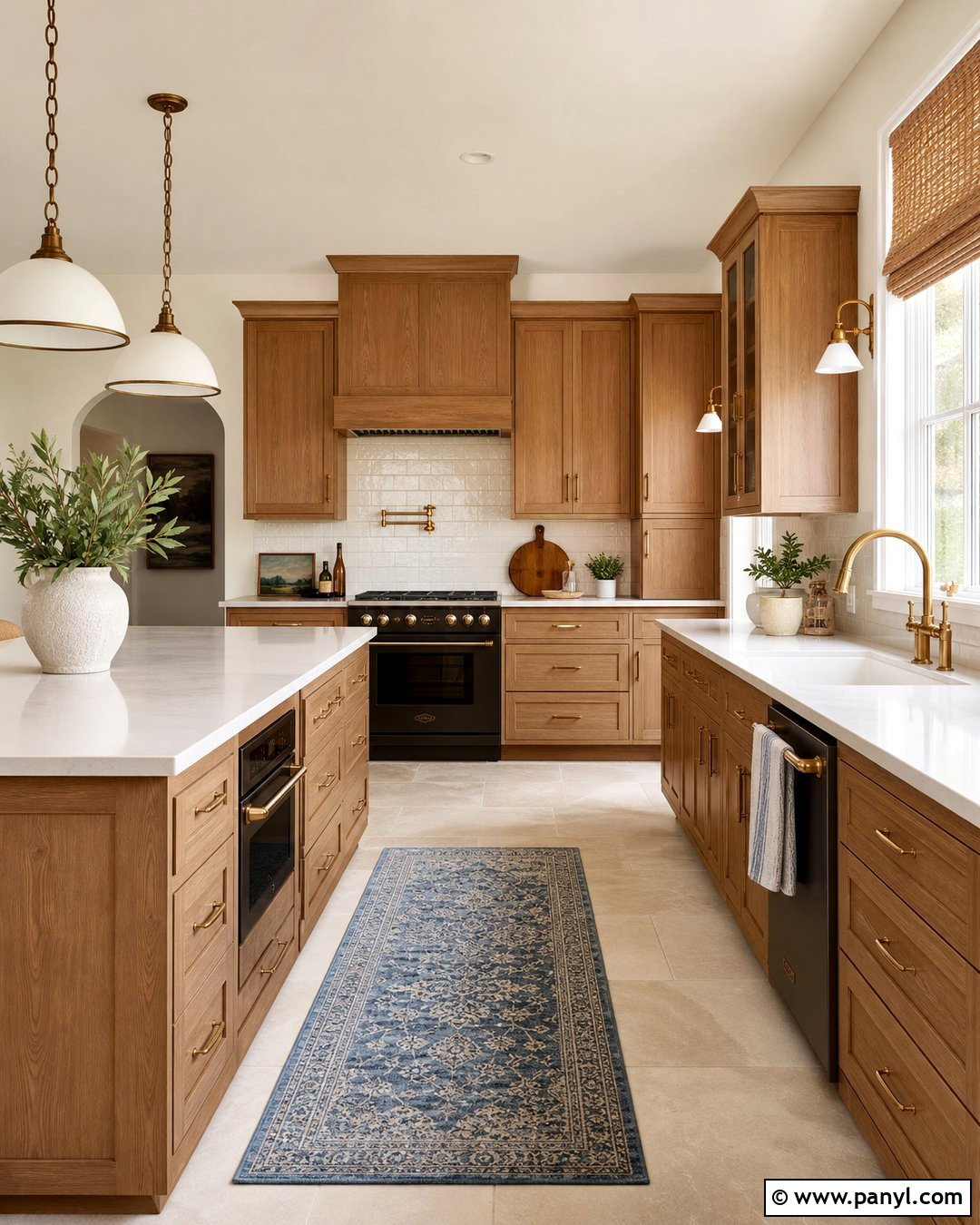 Soft Cream Kitchen Walls With Oak Cabinets - 25 Kitchen Wall Color With Natural Wood Cabinet Ideas