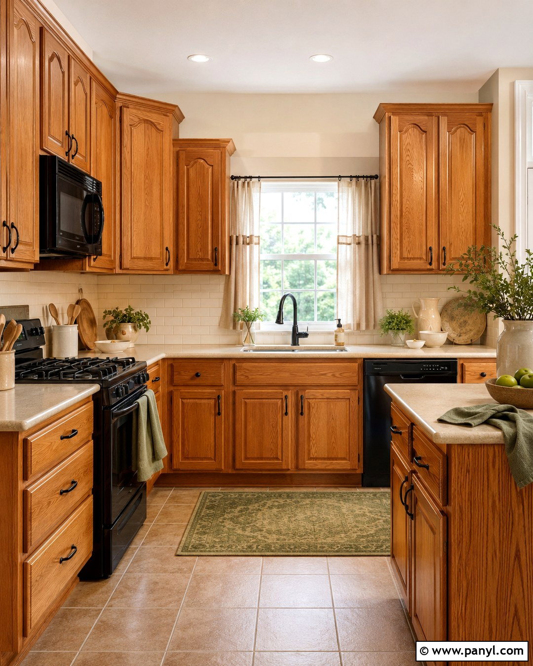 Soft Cream Walls With Honey Oak Cabinets - 20 Honey Oak Cabinets Wall Color Ideas
