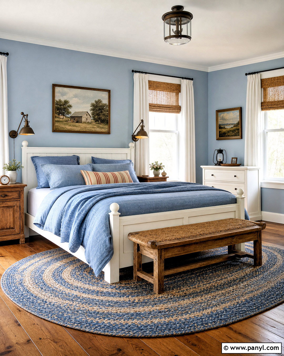 Soft Denim Blue Farmhouse Bedroom - 20 farmhouse bedroom paint colors