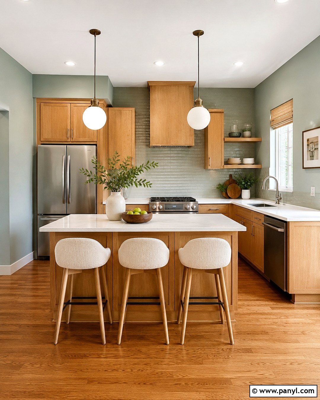 Soft Eucalyptus Kitchen Wall Color - 20 Kitchen Wall Color With Oak Cabinets