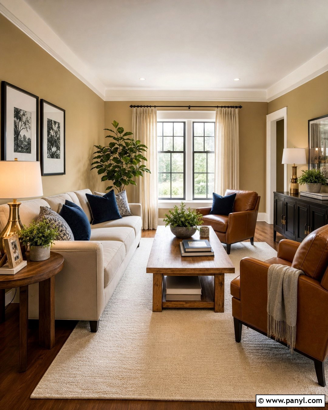 Soft Gold Living Room Walls - 30 Golden Wall Paint Ideas