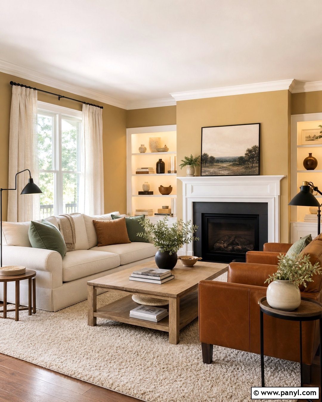 Soft Gold Living Room - 25 Gold Wall Color Ideas