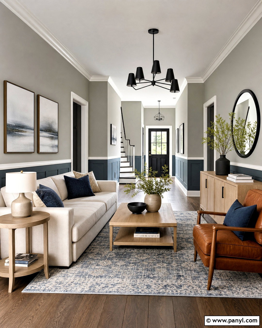 Soft Gray And Dusty Blue Hall Walls - 20 hall painting wall colors combination ideas