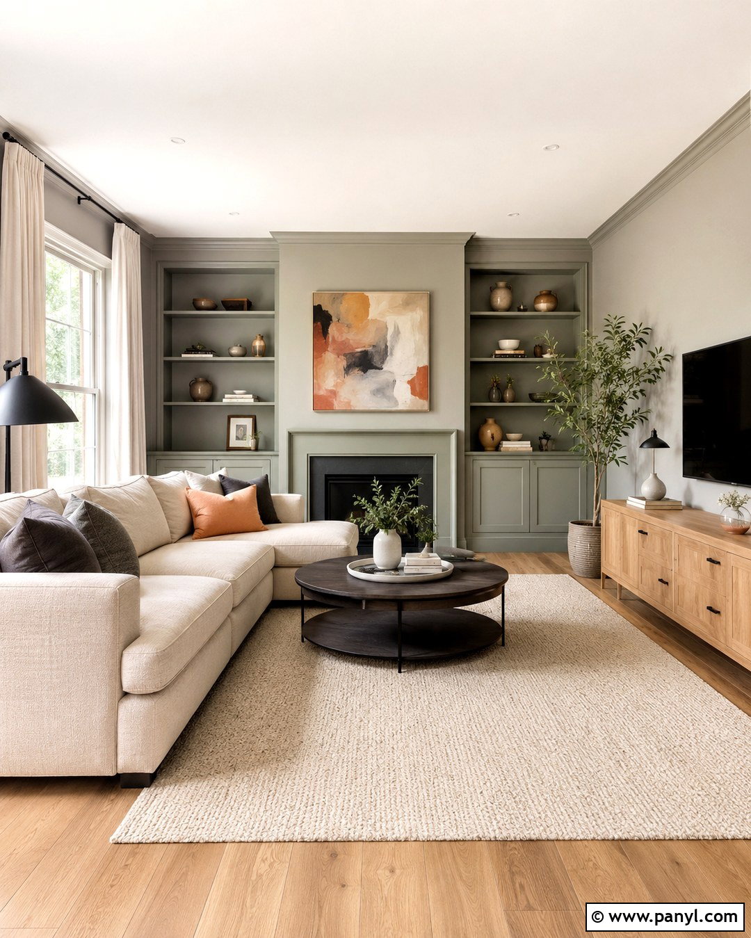Soft Gray And Muted Mint Living Room Walls - 20 Living Room Color Combination Wall Ideas