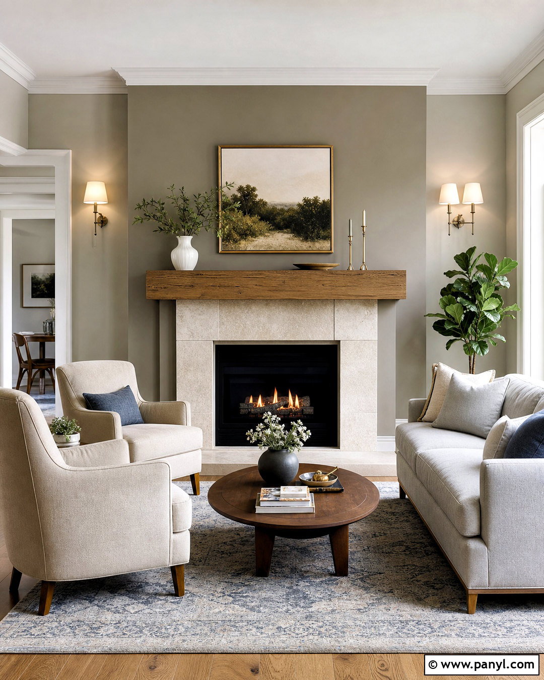 Soft Gray Fireplace Accent Wall - 20 neutral accent wall ideas