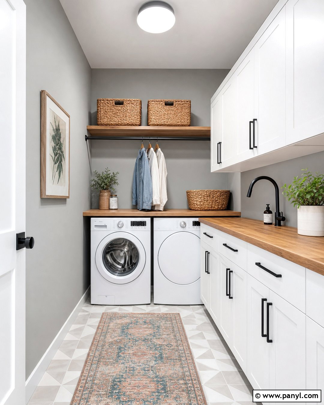 Soft Gray Satin Laundry Room Walls - 30 satin paint on walls