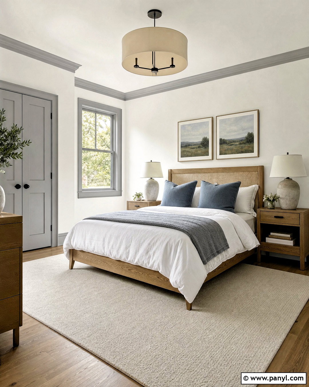 Soft Gray Trim With White Walls - 20 white walls with different color trim ideas