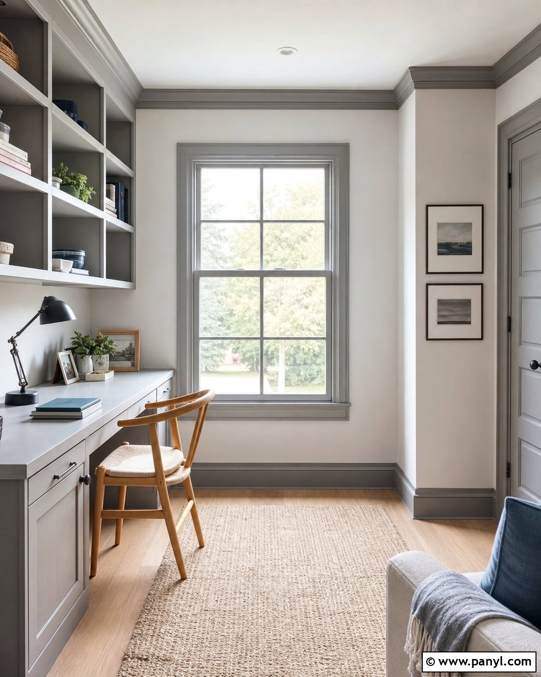 Soft Gray Trim With White Walls - 35 Baseboards And Trim Color Ideas