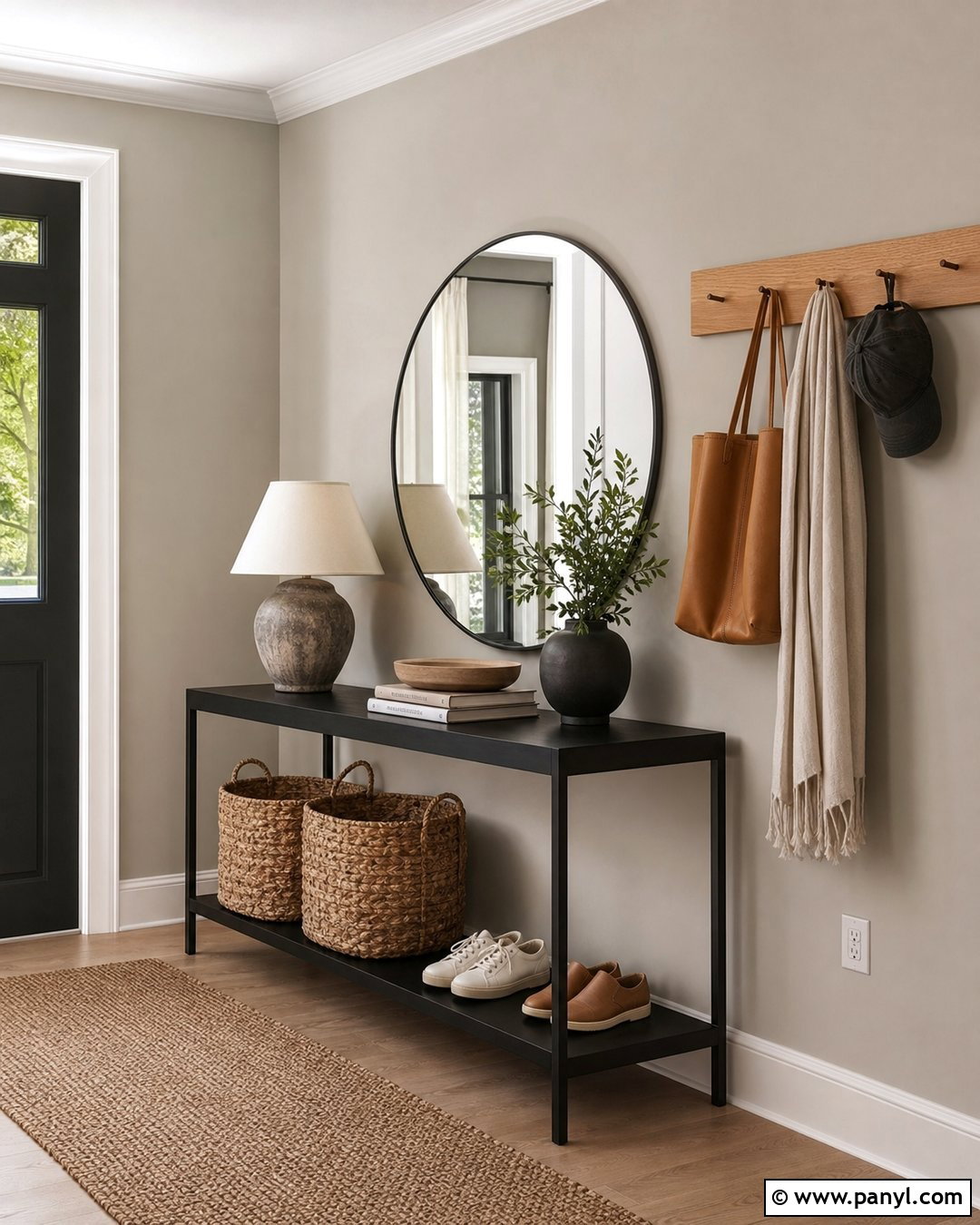 Soft Gray Wall Corner Entryway - 20 Neutral Color Wall Corner Ideas