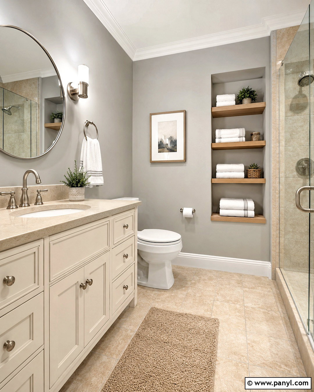 Soft Gray Walls With Beige Bathroom Tiles - 20 What Color Goes With Beige Bathroom Tiles