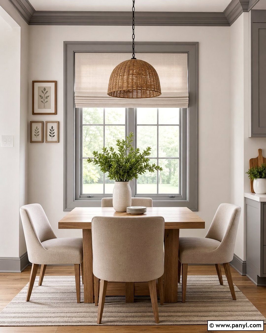 Soft Gray Window Wall Border - 20 Neutral Color Wall Border Ideas