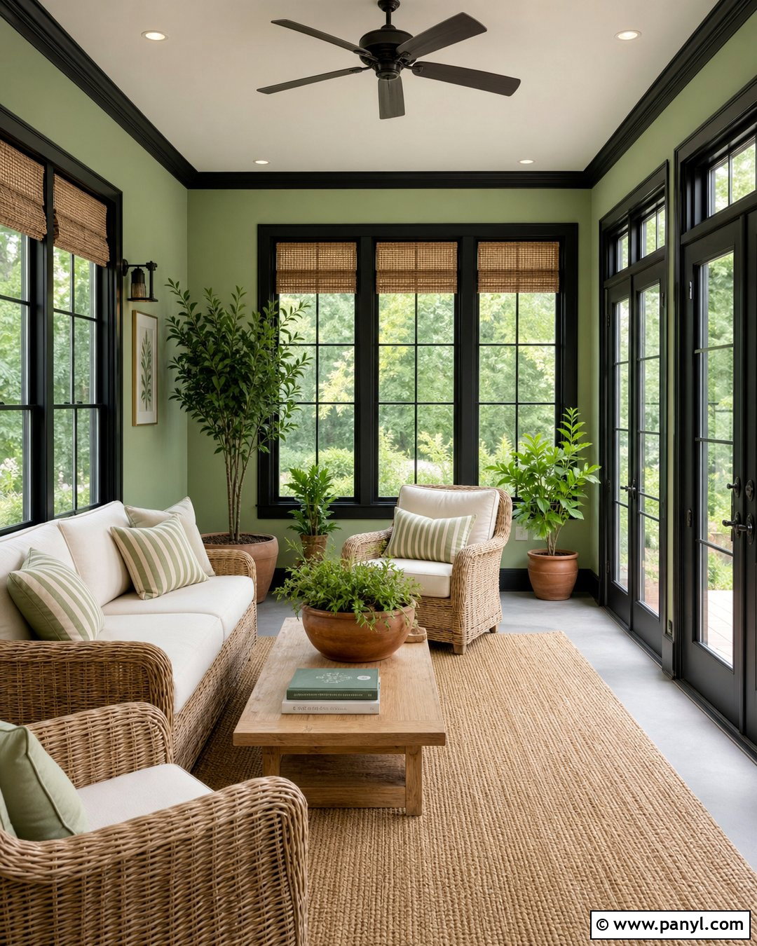 25 Green Wall Black Trim Ideas for Bold, Sophisticated Rooms