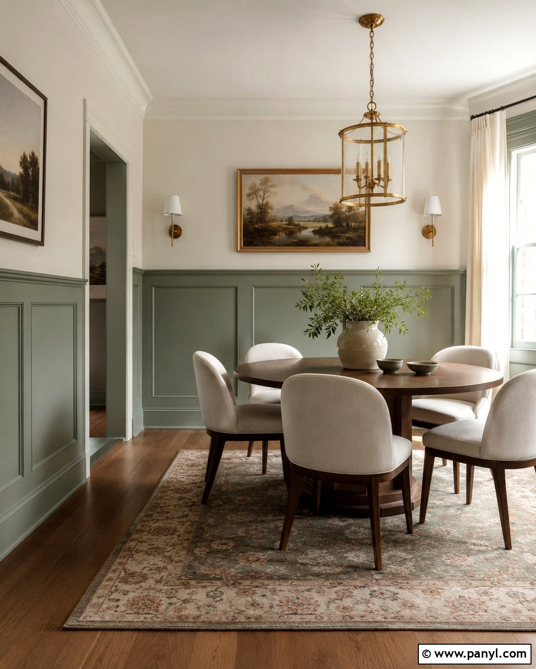 Soft Green Wainscoting Dining Room - 20 Soft Green Wall Color Ideas