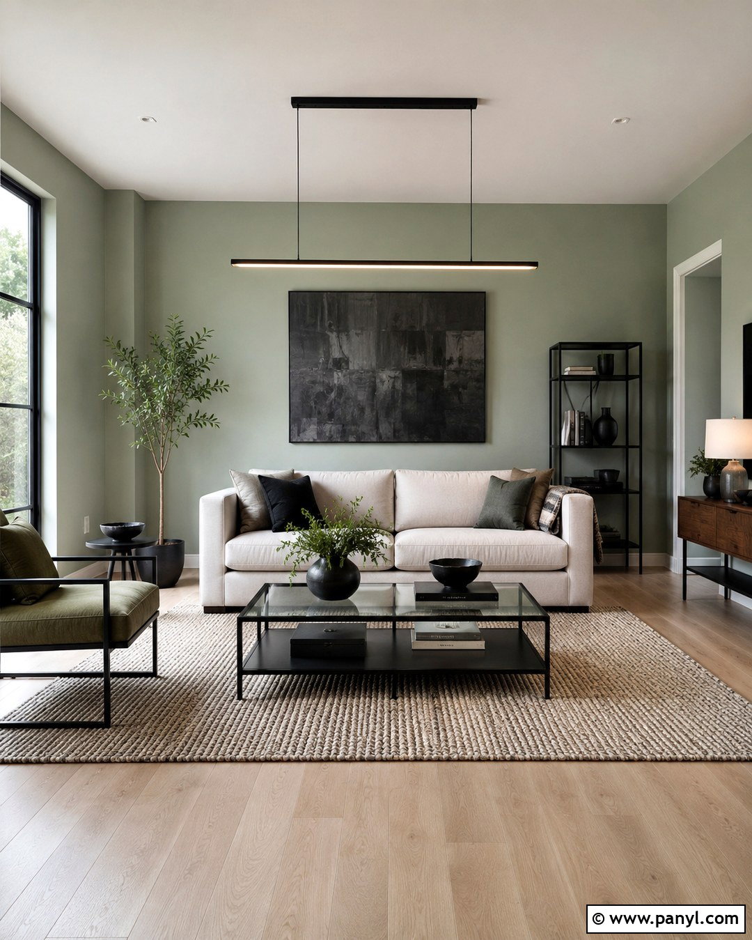 Soft Green Walls With Black Accents - 20 Soft Green Wall Color Ideas