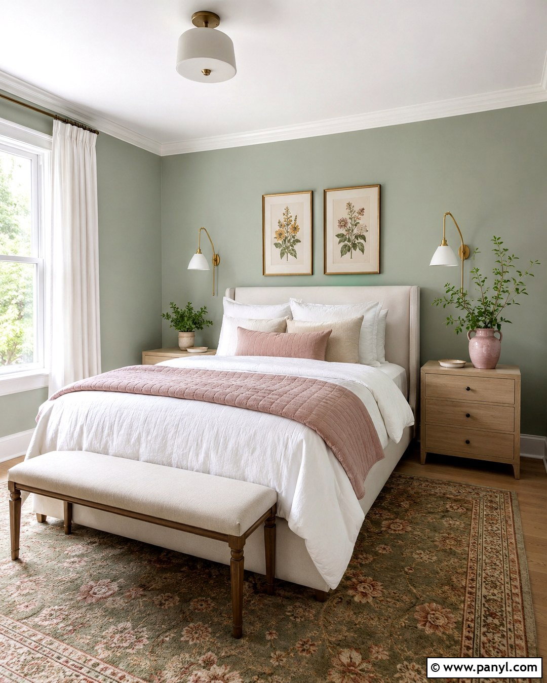Soft Green Walls With Blush Pink - 20 Soft Green Wall Color Ideas
