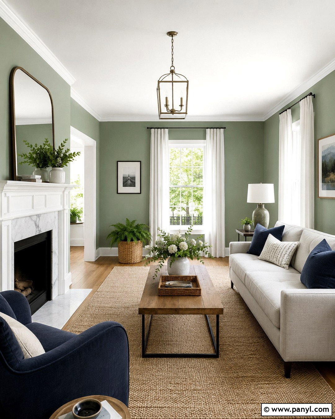 Soft Green Walls With White Trim - 20 Soft Green Wall Color Ideas