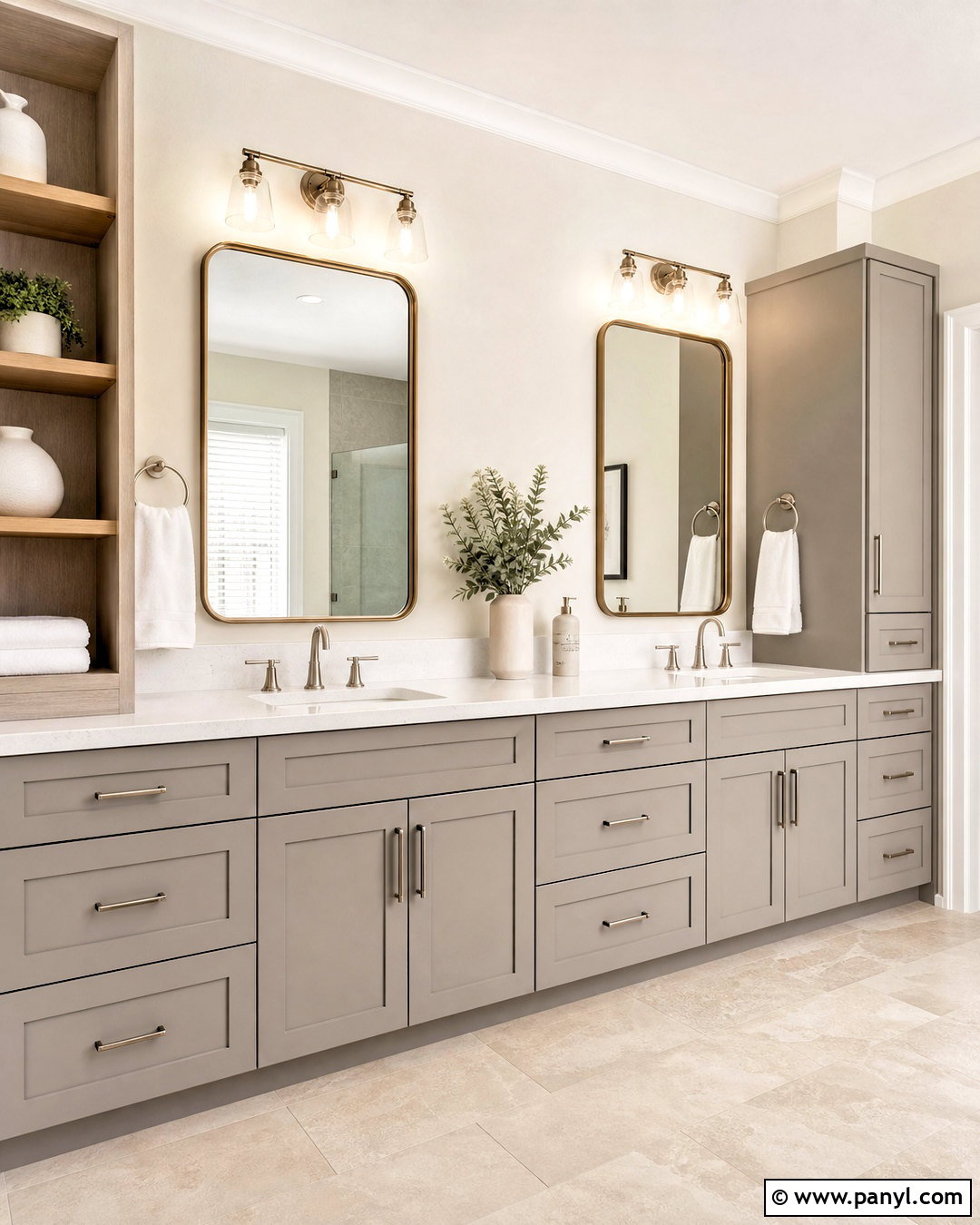 Soft Greige Bathroom Cabinets - 20 bathroom cabinet color ideas