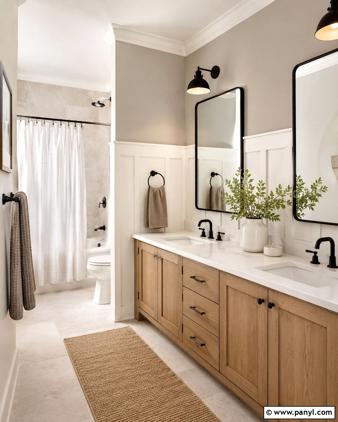Soft Greige Farmhouse Bathroom - 20 Farmhouse Bathroom Paint Colors Wall Ideas