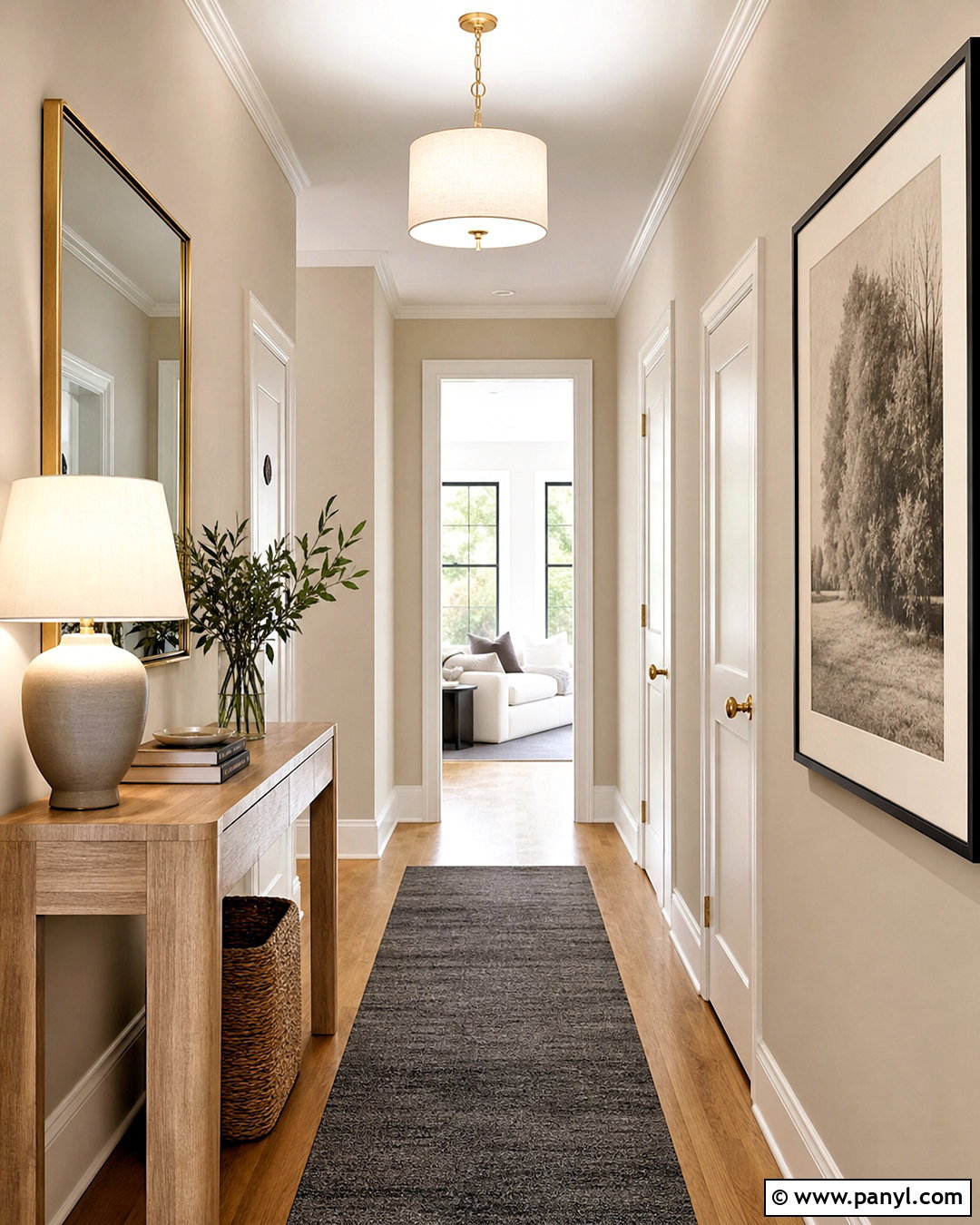 Soft Greige Hallway - 20 hallway colour schemes