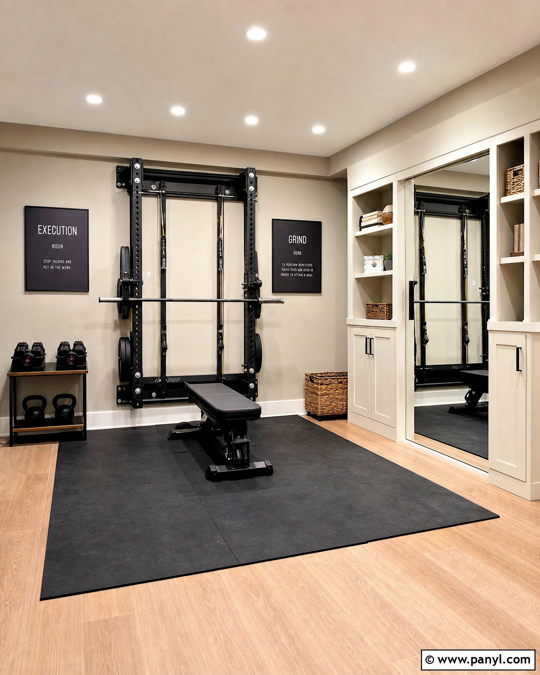 Soft Greige Home Gym - 20 gym colors ideas