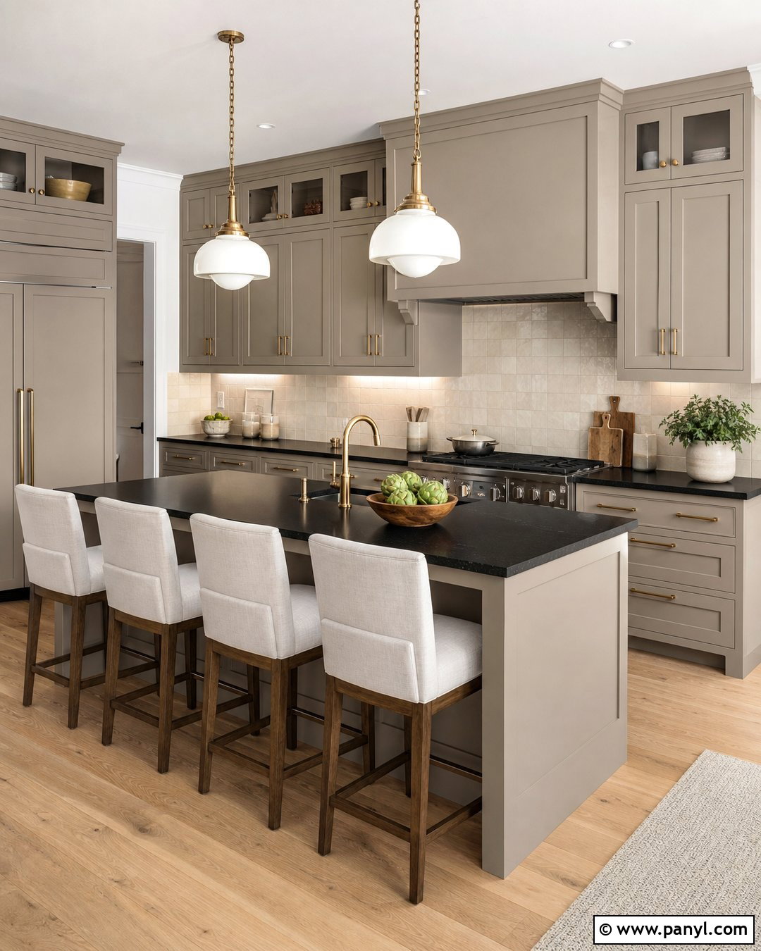 Soft Greige Kitchen Cabinets With Dark Countertops - 20 Kitchen Cabinet Paint Colors With Dark Countertops