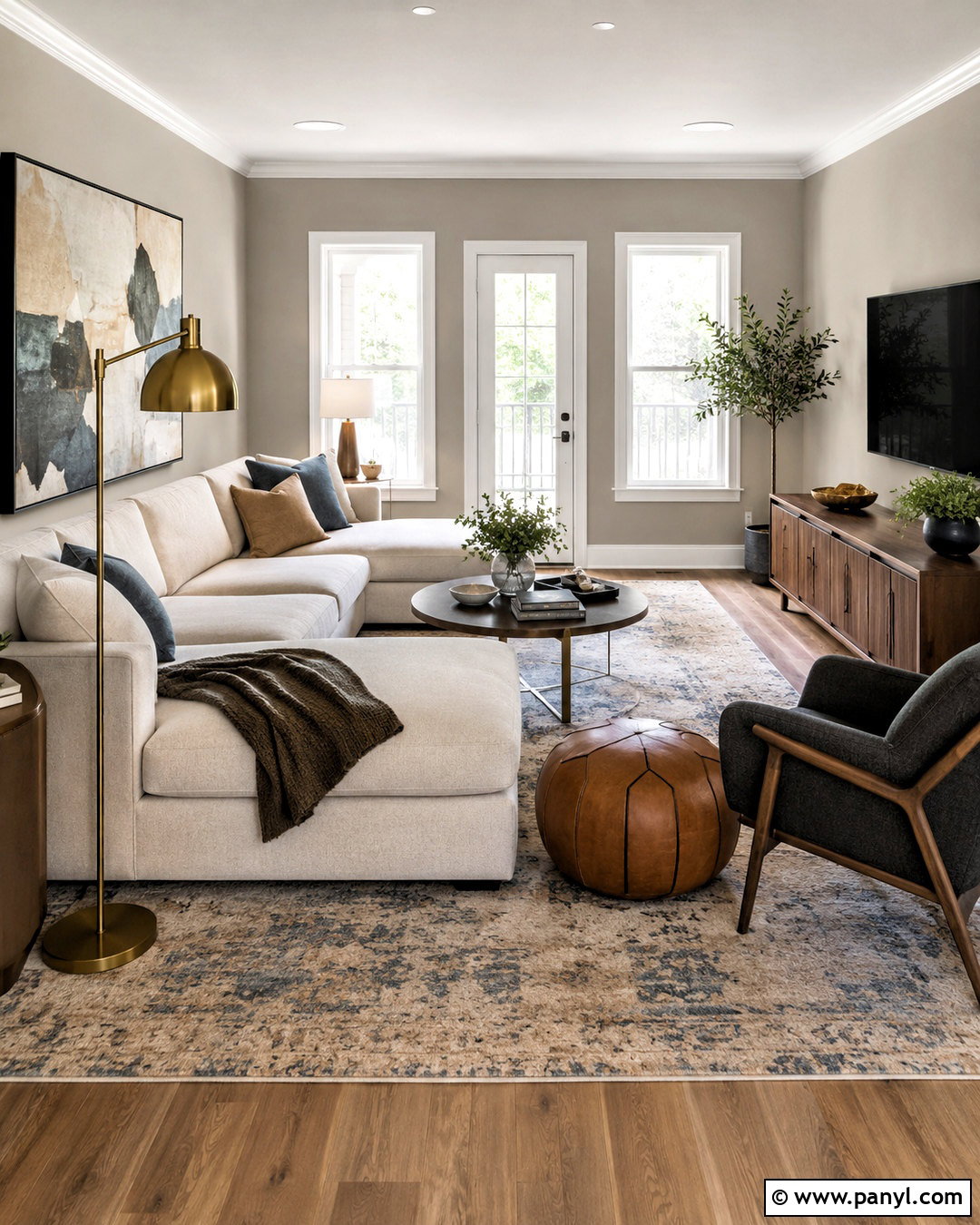 Soft Greige Living Room - 20 paints for home living rooms