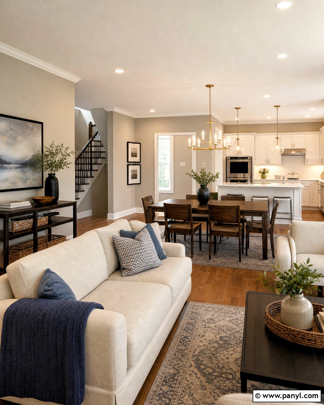 Soft Greige Open-Concept Wall Colors - 20 inside painting ideas wall colors