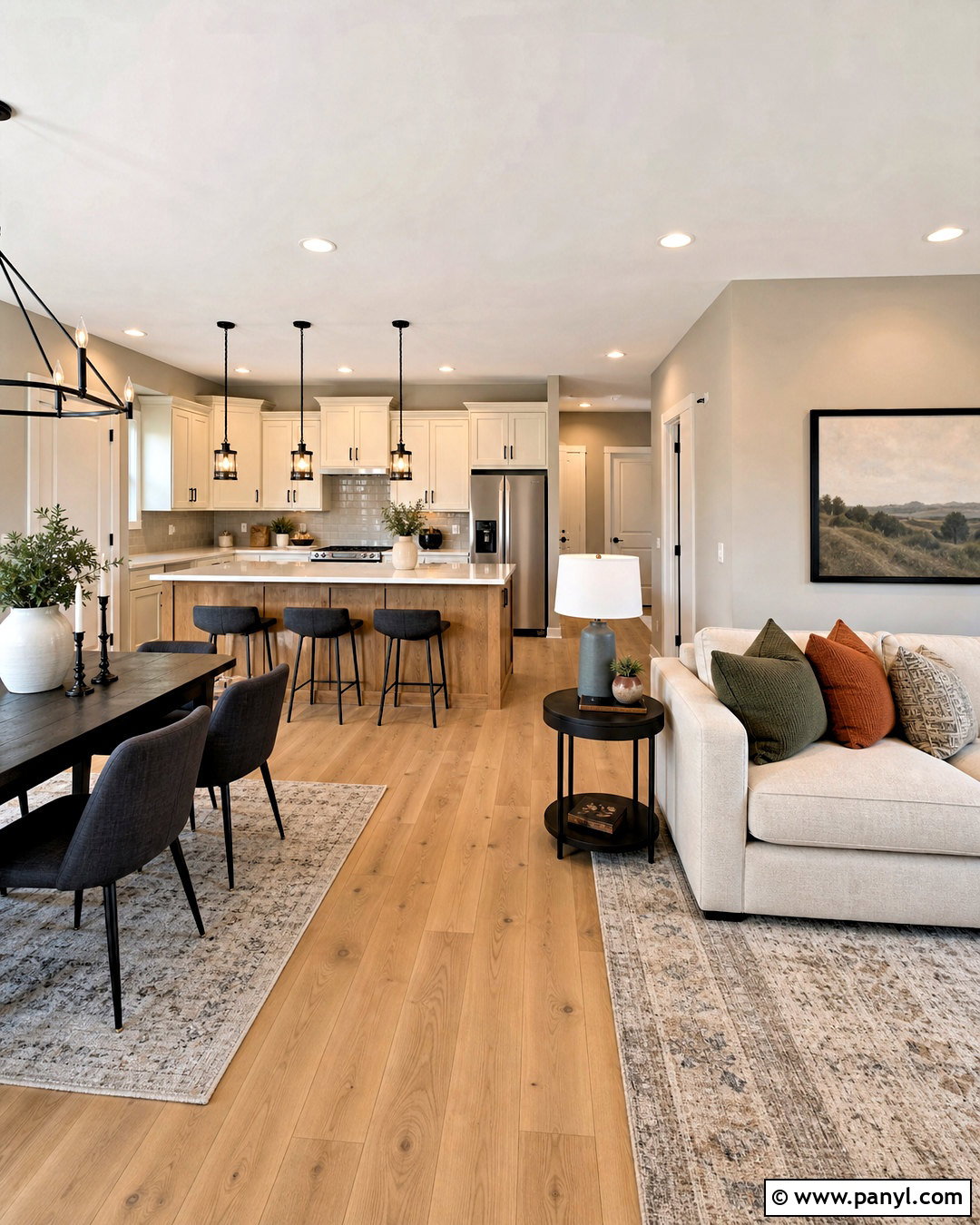 Soft Greige Open Plan Home Color Scheme - 20 home colour design ideas