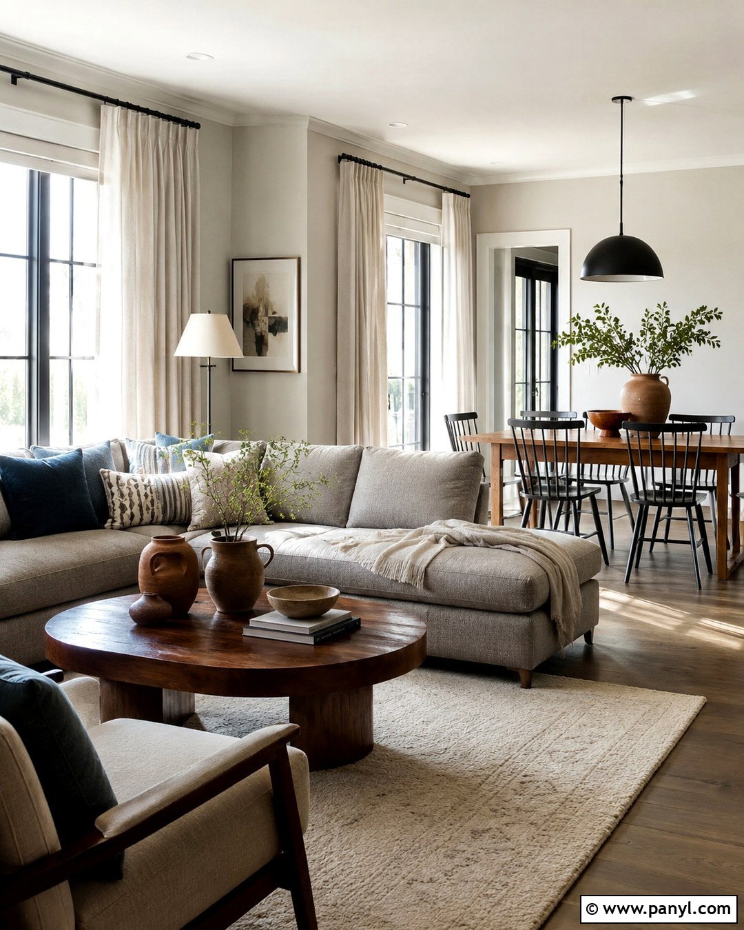 Soft Greige Open-Plan Room - 20 Painted Wall Colors