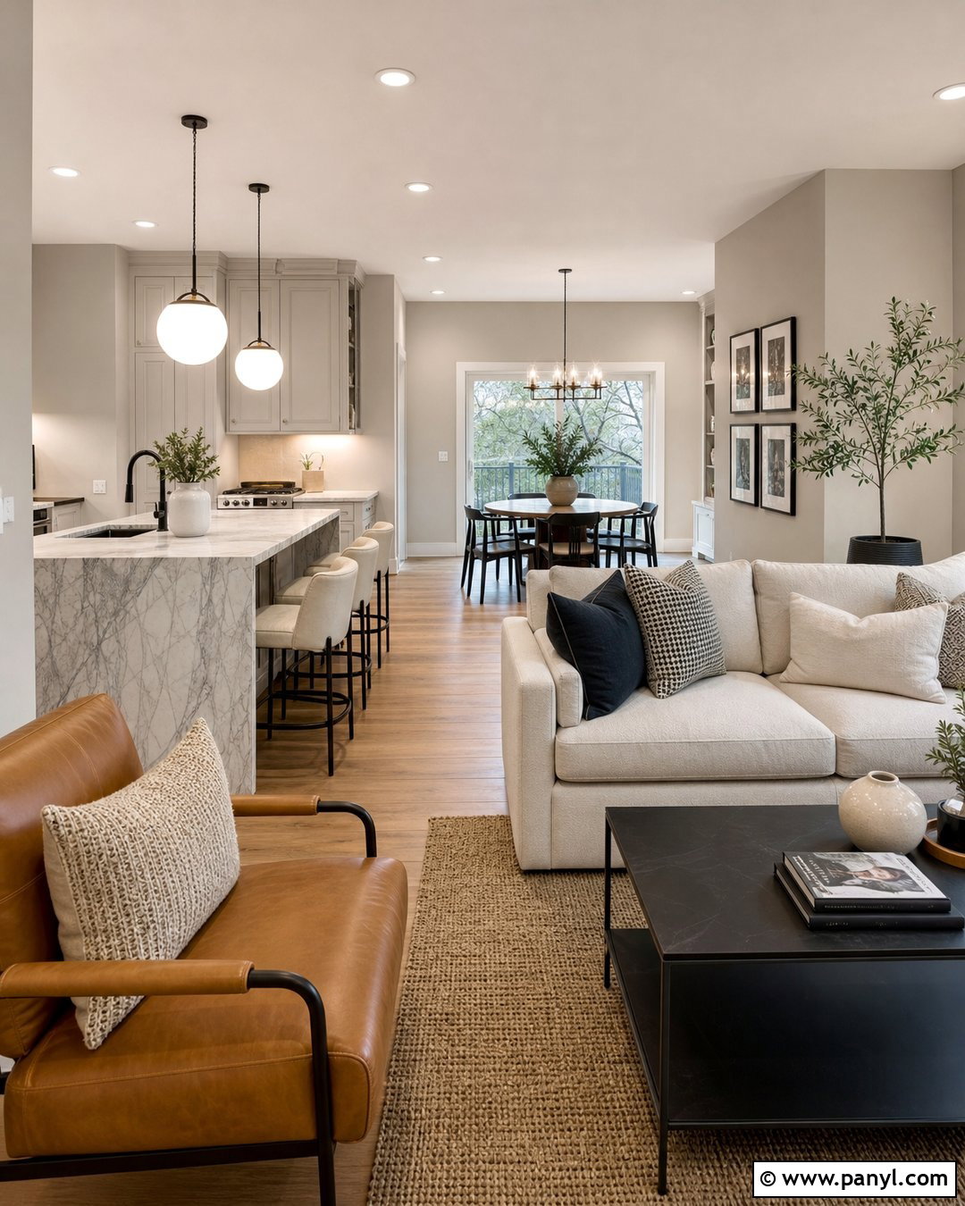 Soft Greige Open-Plan Walls - 20 Modern House Wall Colors