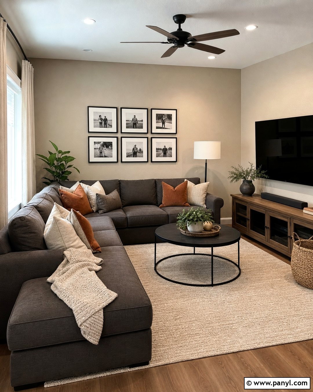 Soft Greige Orange Peel Family Room - 20 Orange Peel Wall Paint Ideas