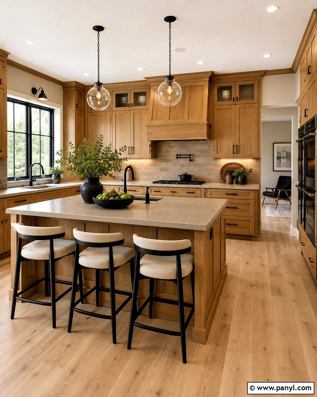 Soft Greige Quartz Countertops With Honey Oak Cabinets - 20 countertops with honey oak cabinets