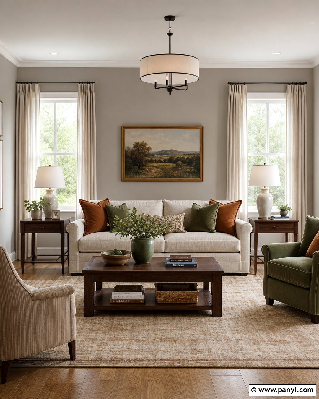 Soft Greige Satin Living Room Walls - 30 satin paint on walls