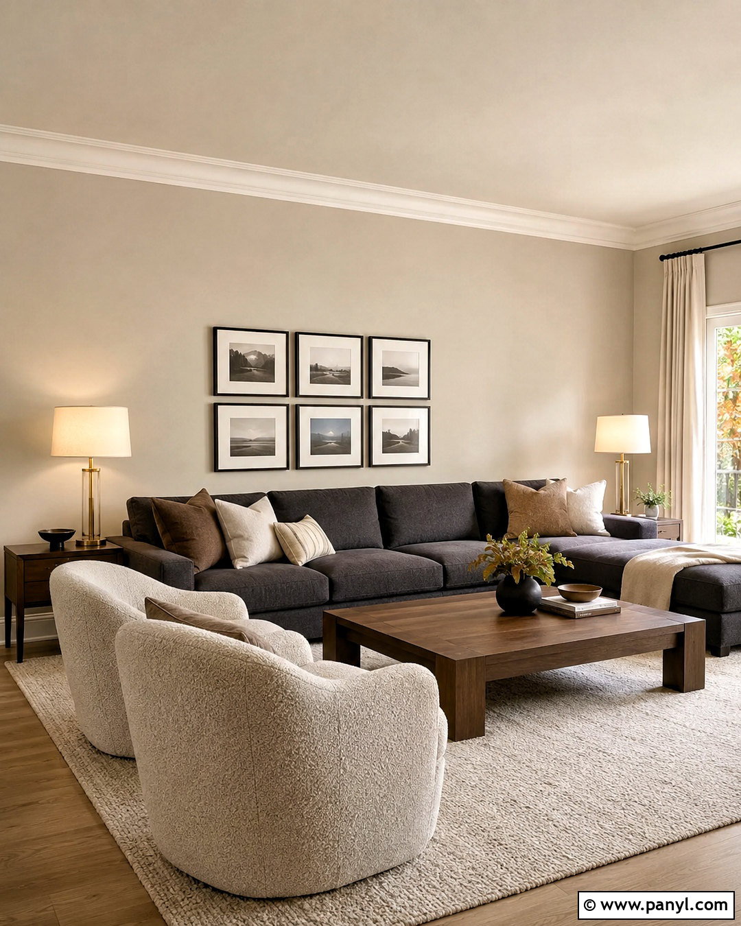 Soft Greige Sitting Room - 35 Sitting Room Paint Color Ideas