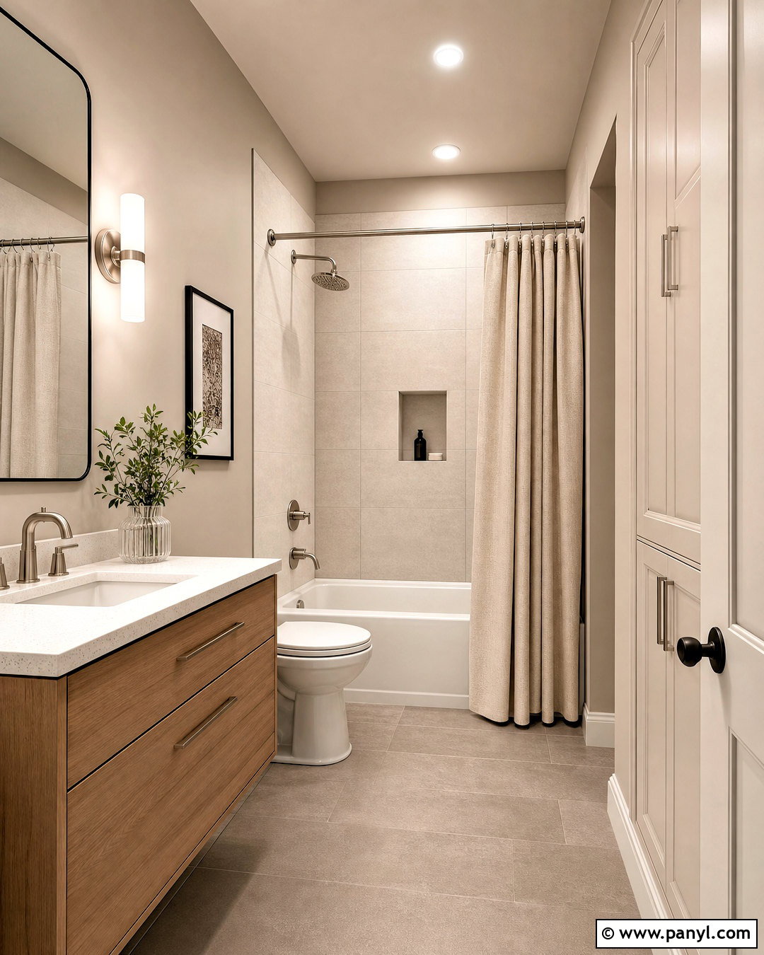 Soft Greige Small Bathroom - 20 small bathroom colours