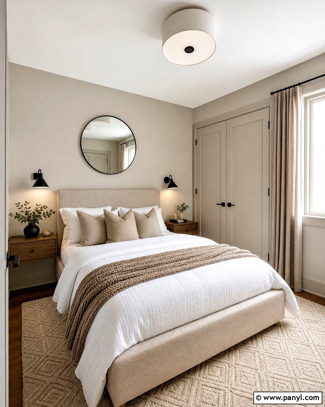 Soft Greige Small Bedroom - 20 bedroom paint ideas for small rooms