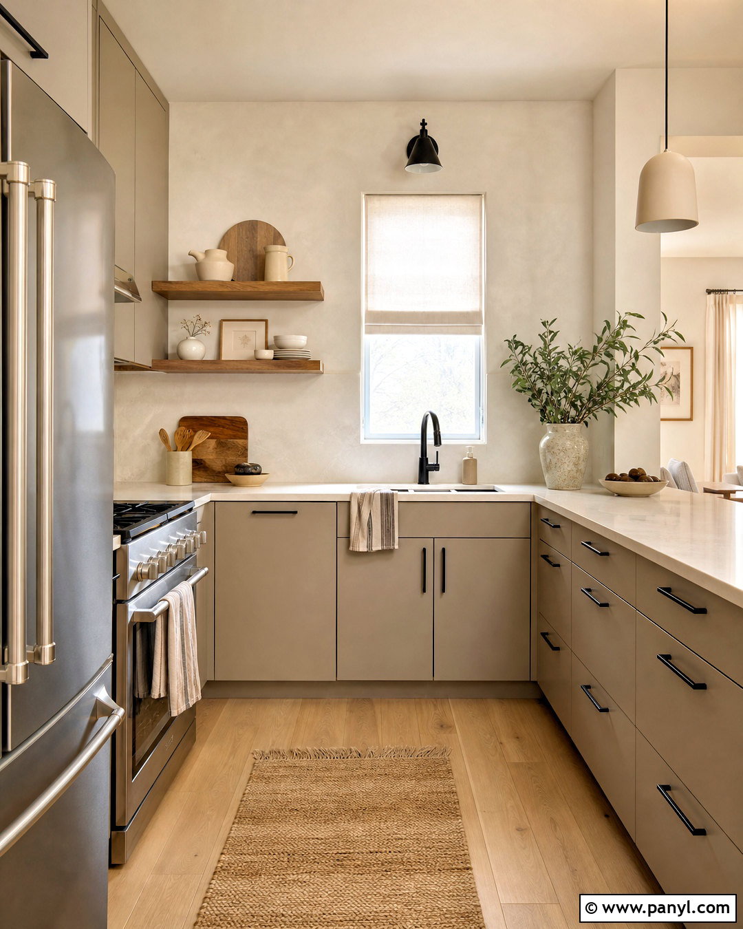 Soft Greige Small Kitchen - 20 small kitchen color ideas